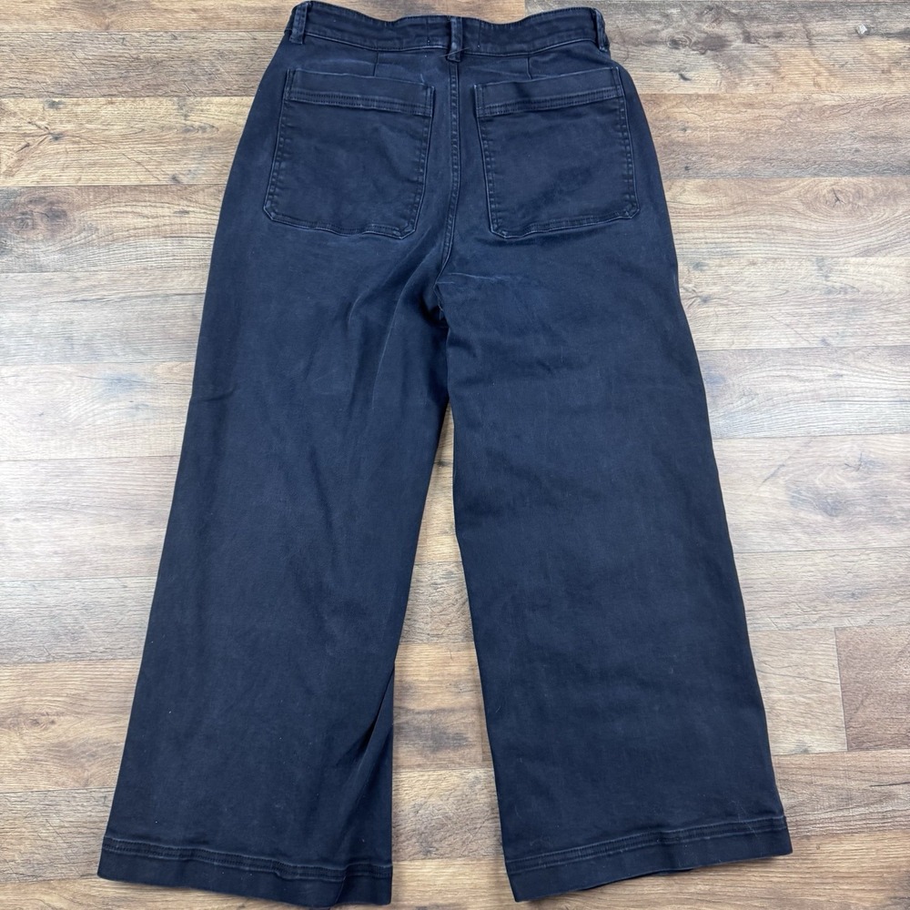 Everlane 10 Wide-Leg‎ Pants High Rise Stretch Black Denim Jeans Comfortable - Picture 3 of 9